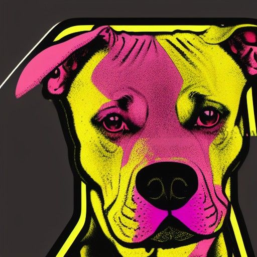 Gangster Pit Bull in Pop Art Style