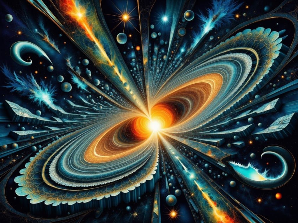 Surreal Fractal Earth in Neon-Lit Scientific Style