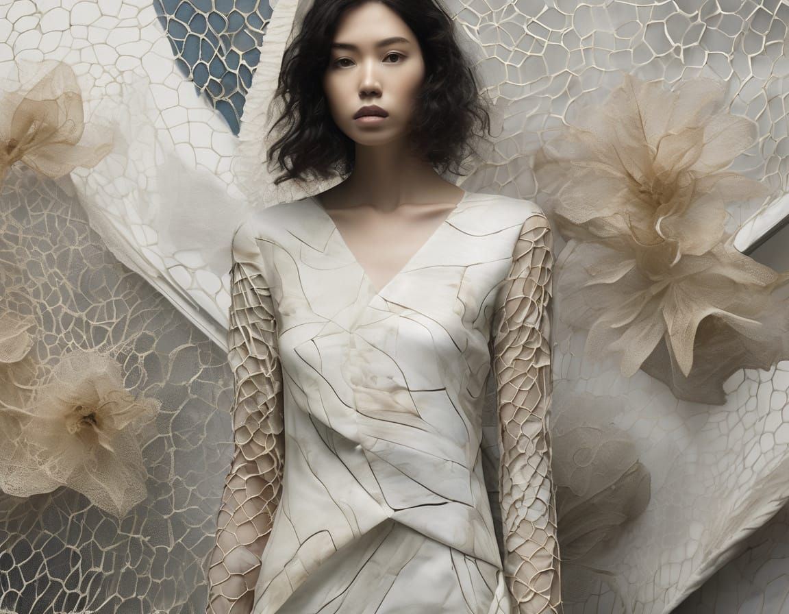 Puerto Rican Woman in Evolving Bio-Design Fashion