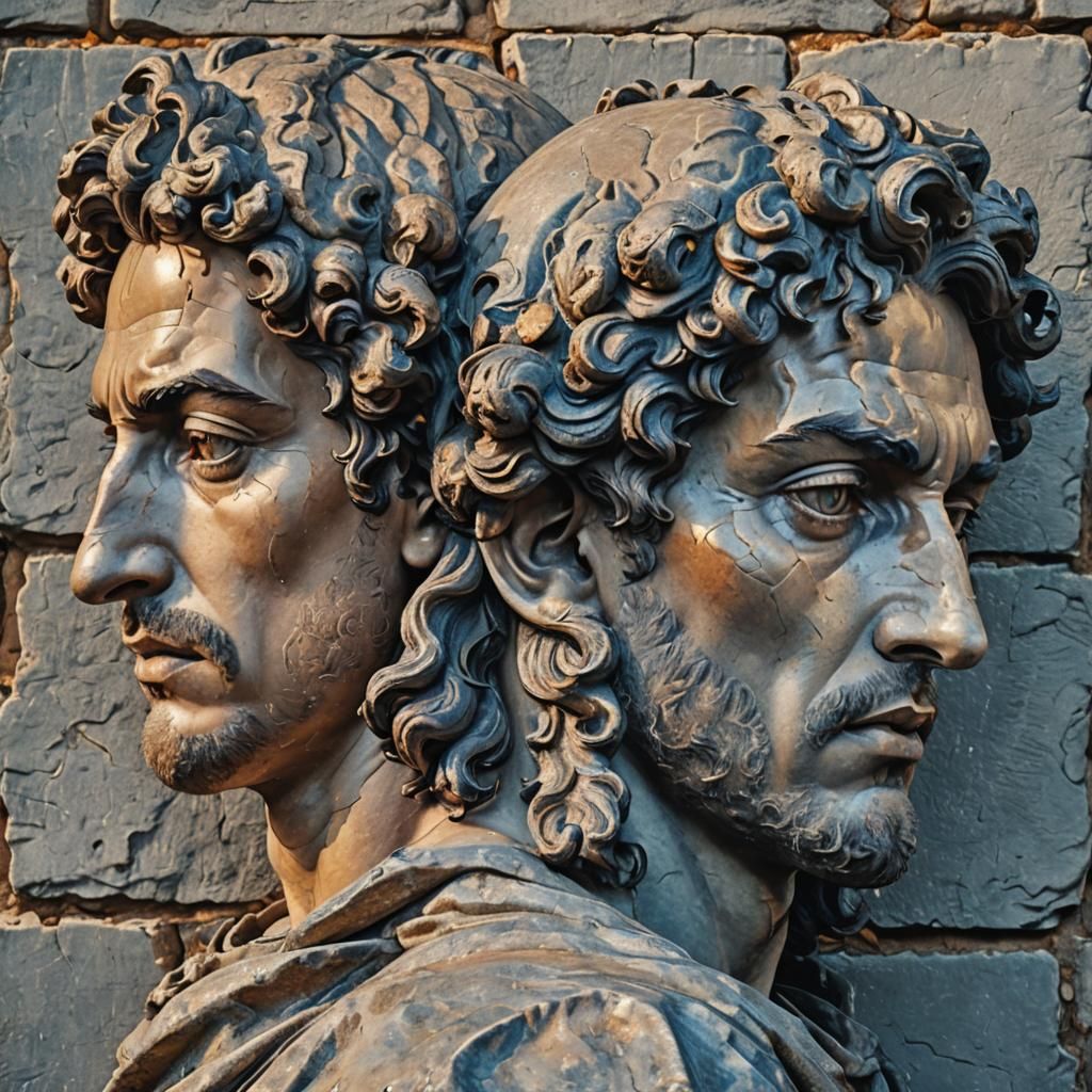 Janus Portrait in Baroque Style with Dramatic Lighting