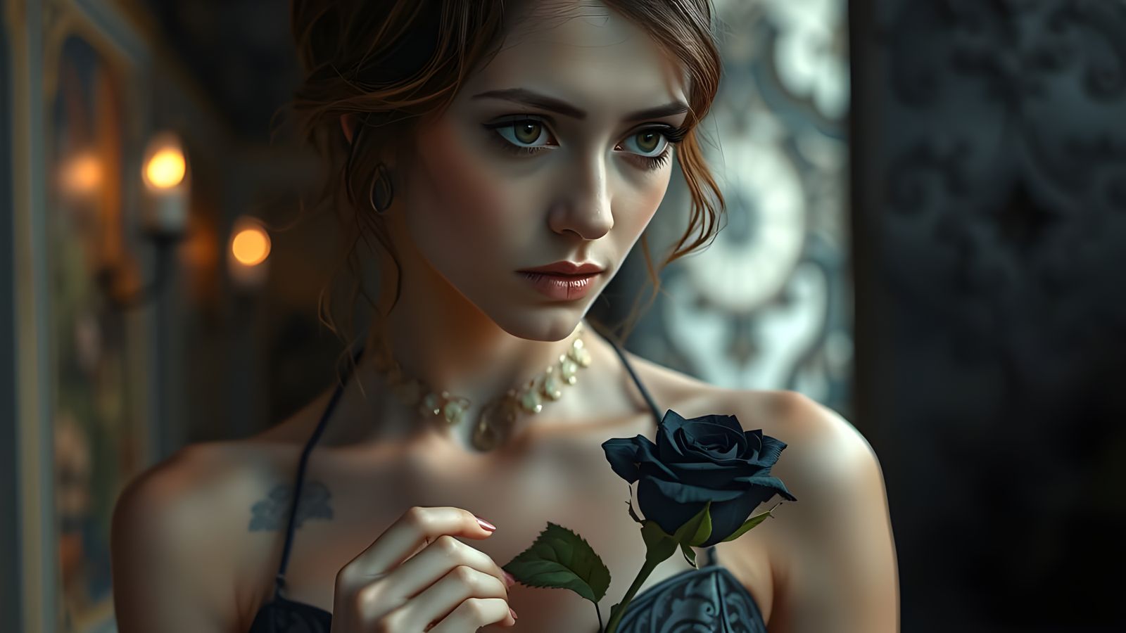 Surreal Portrait of a Young Woman in Emotional Turmoil