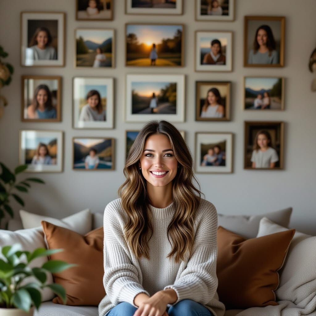 Heartwarming Family Photo Collage in Hyperrealistic Style