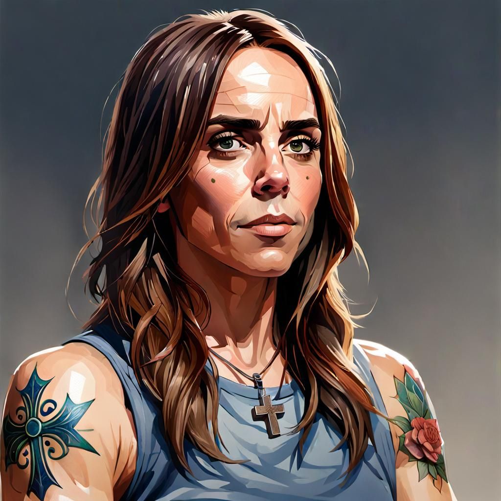 Melanie C Portrait in Art Nouveau Style