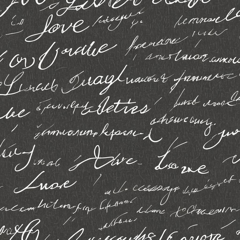 French Poem "Love Letters" on Charcoal Background