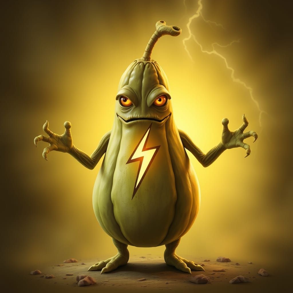 Mystical Gourd Warrior with Lightning Bolt