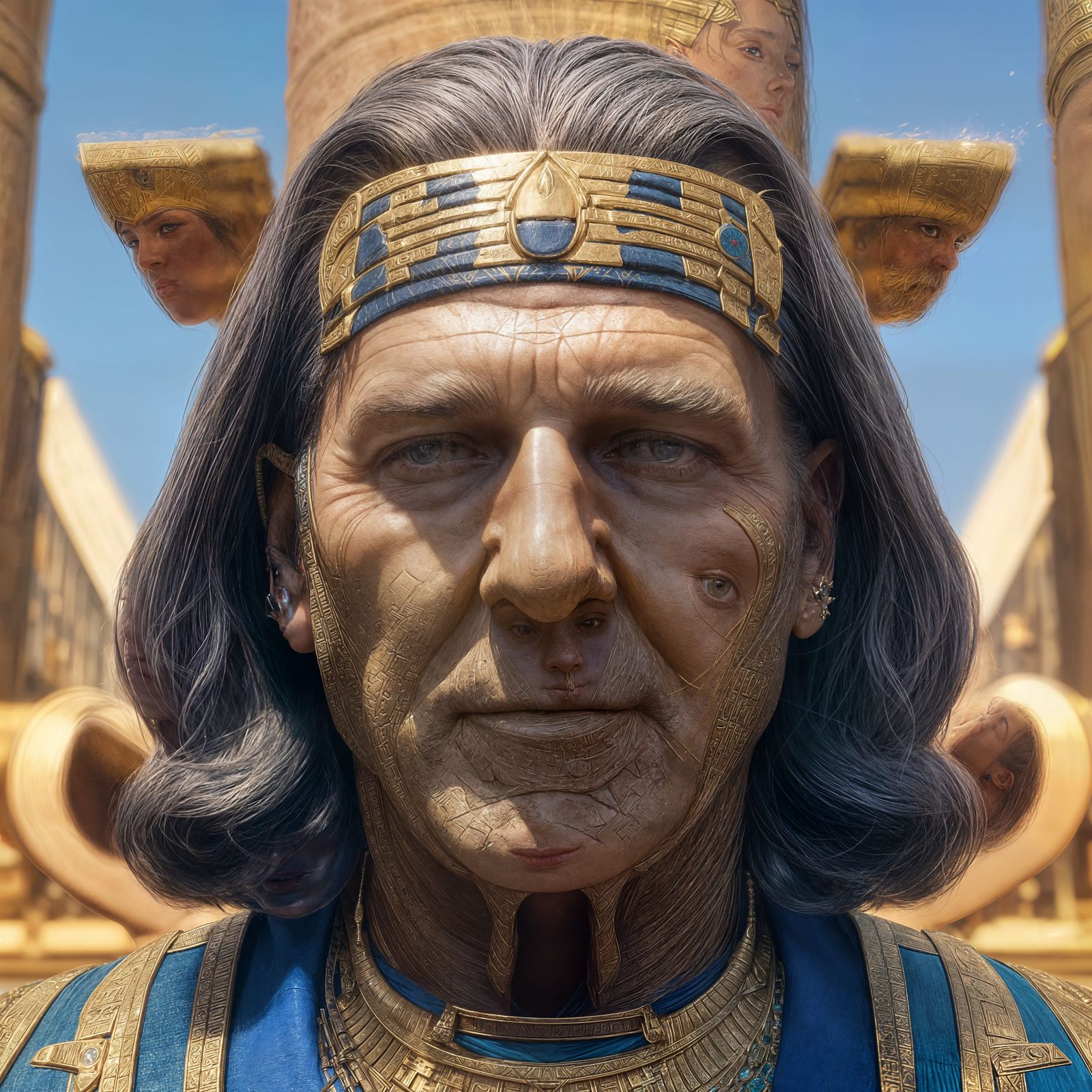 Ancient Pharaoh King in Triadic Colors