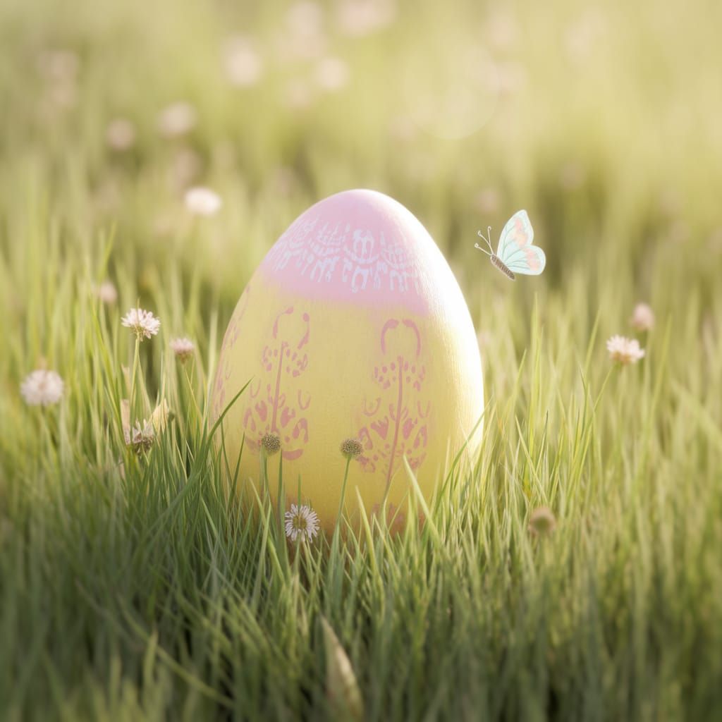 Vibrant Easter Egg in a Sunlit Meadow
