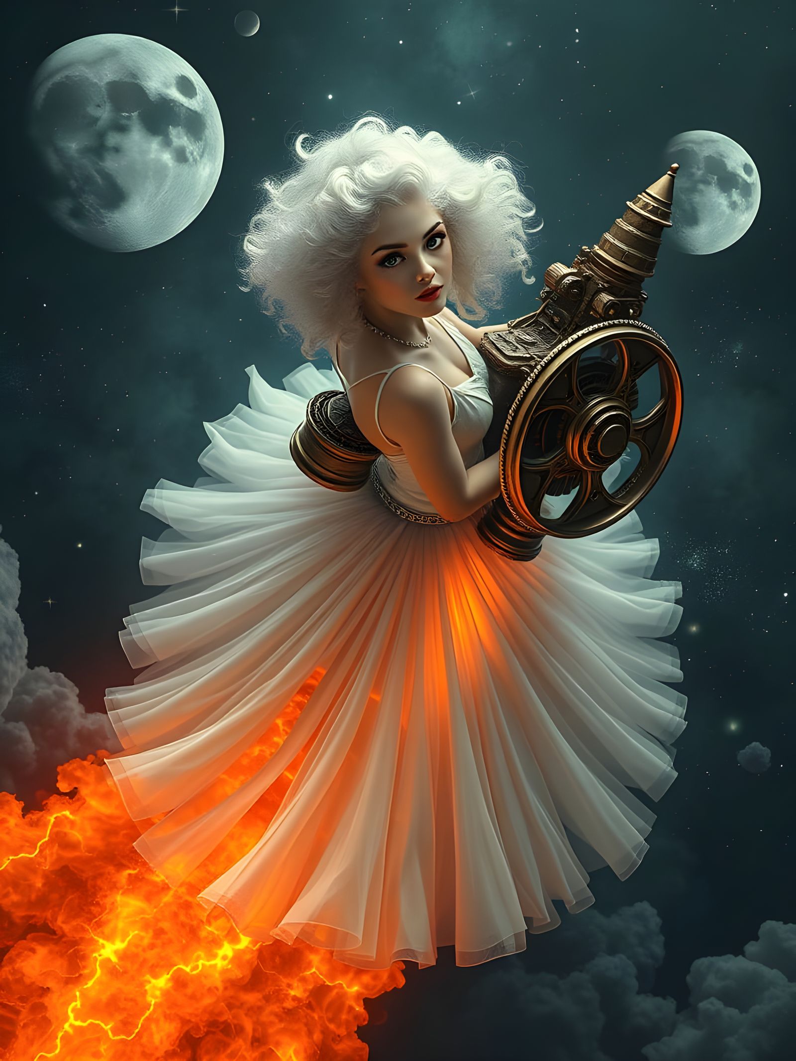 Steampunk Rocket Skirt Launch into Space