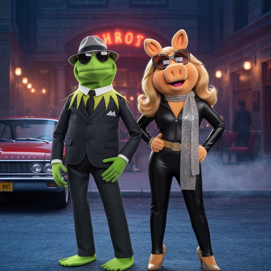 Kermit and Miss Piggy as 1960s Secret Agents