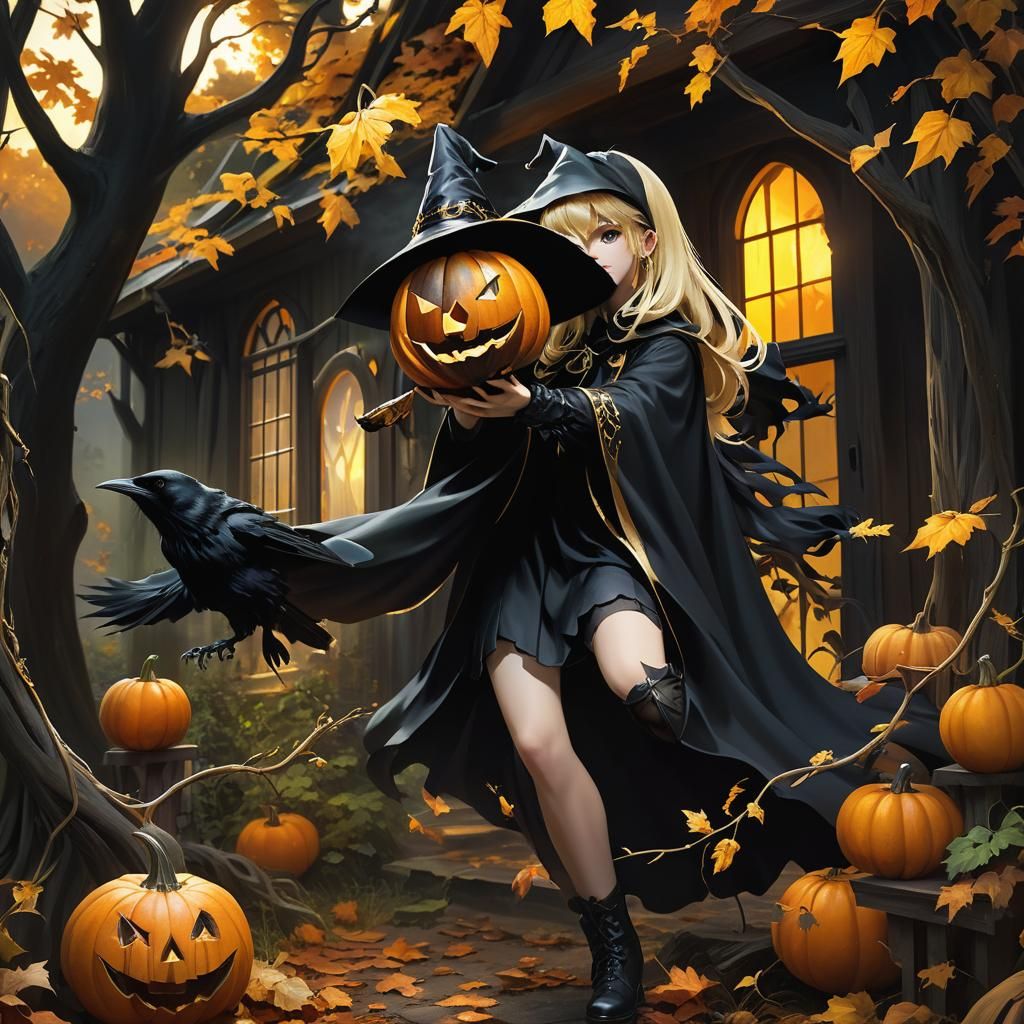 Anime Witchcraft in Hyper-Realistic 3D Oil Painting