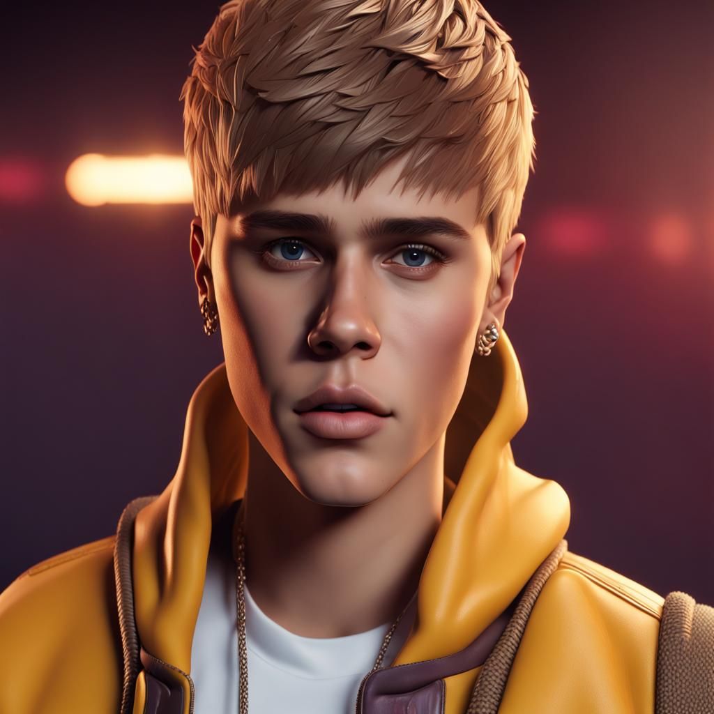 3D Rendering of a Celebrity in a Video Game Aesthetic