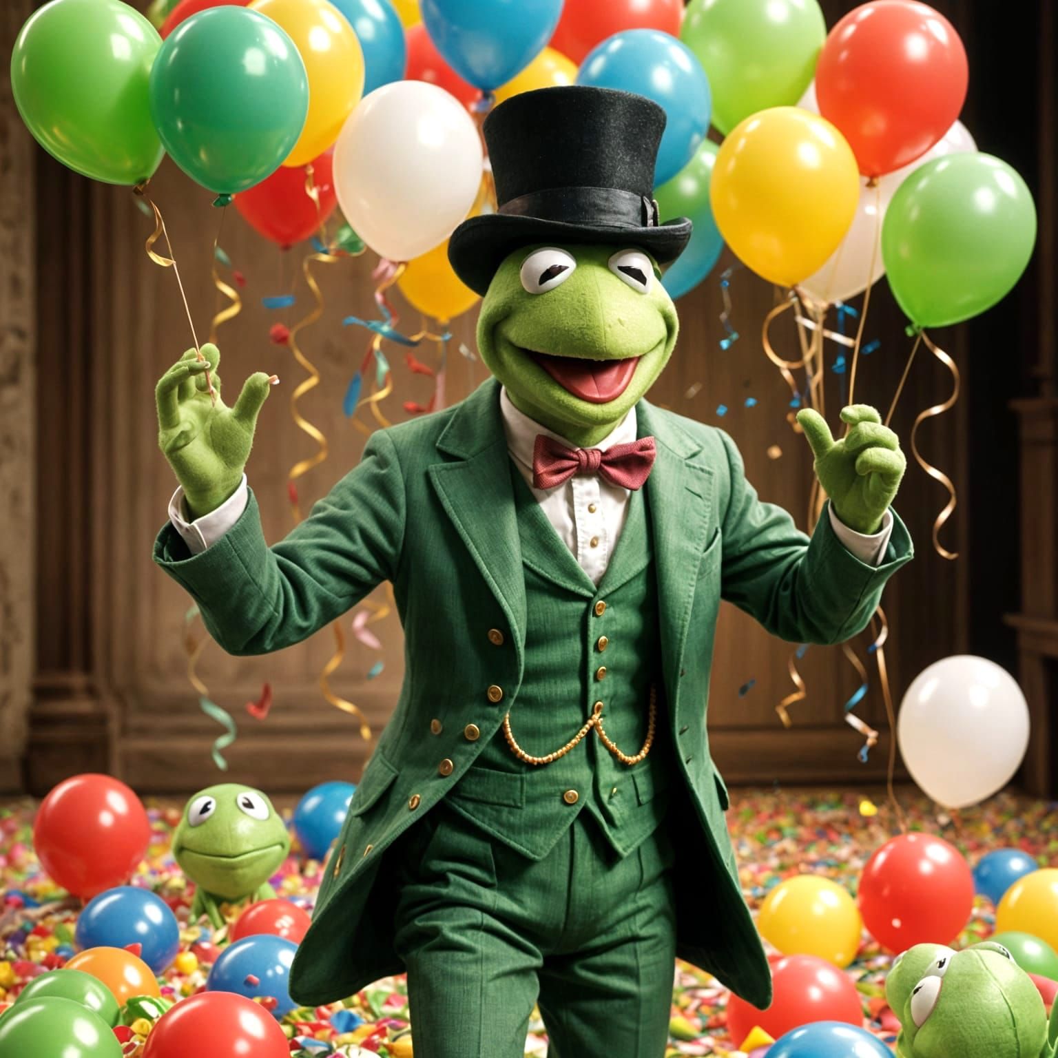 Singing, dancing, bursting with fun is Claymation Kermit the...