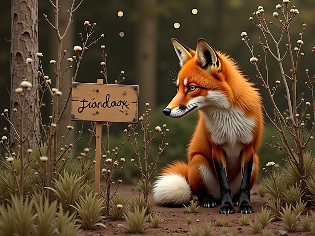 Majestic Red Fox in Misty Forest, Inspired by Watercolors