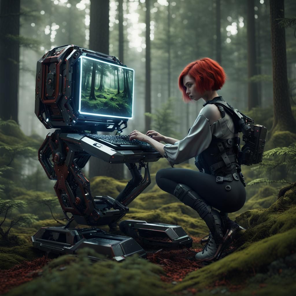 Sci-Fi Forest Gaming Scene in High Resolution