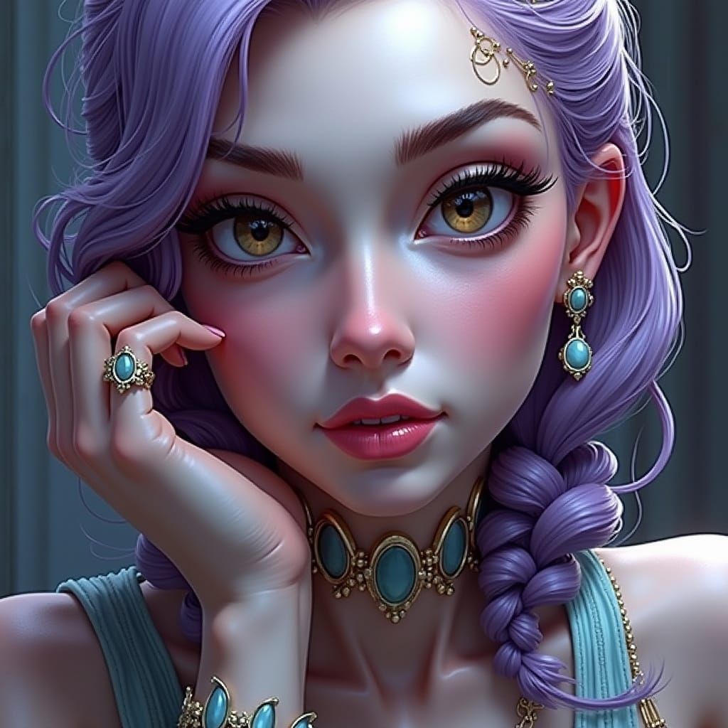 Elegant Woman in Old-World Setting with Dramatic Lighting