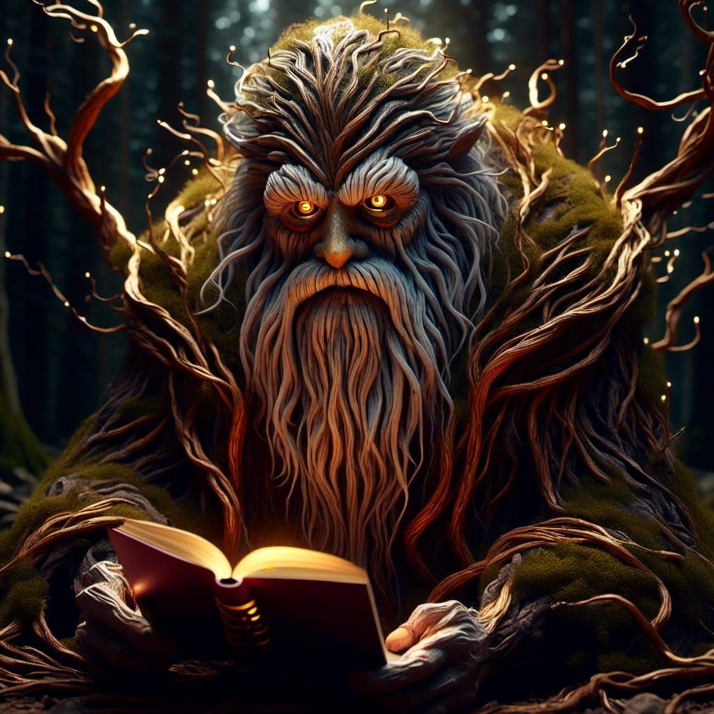 Fuzzy Wizard in Watercolor Style with Golden Veins