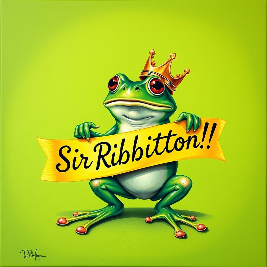 Whimsical Frog in Regal Gouache