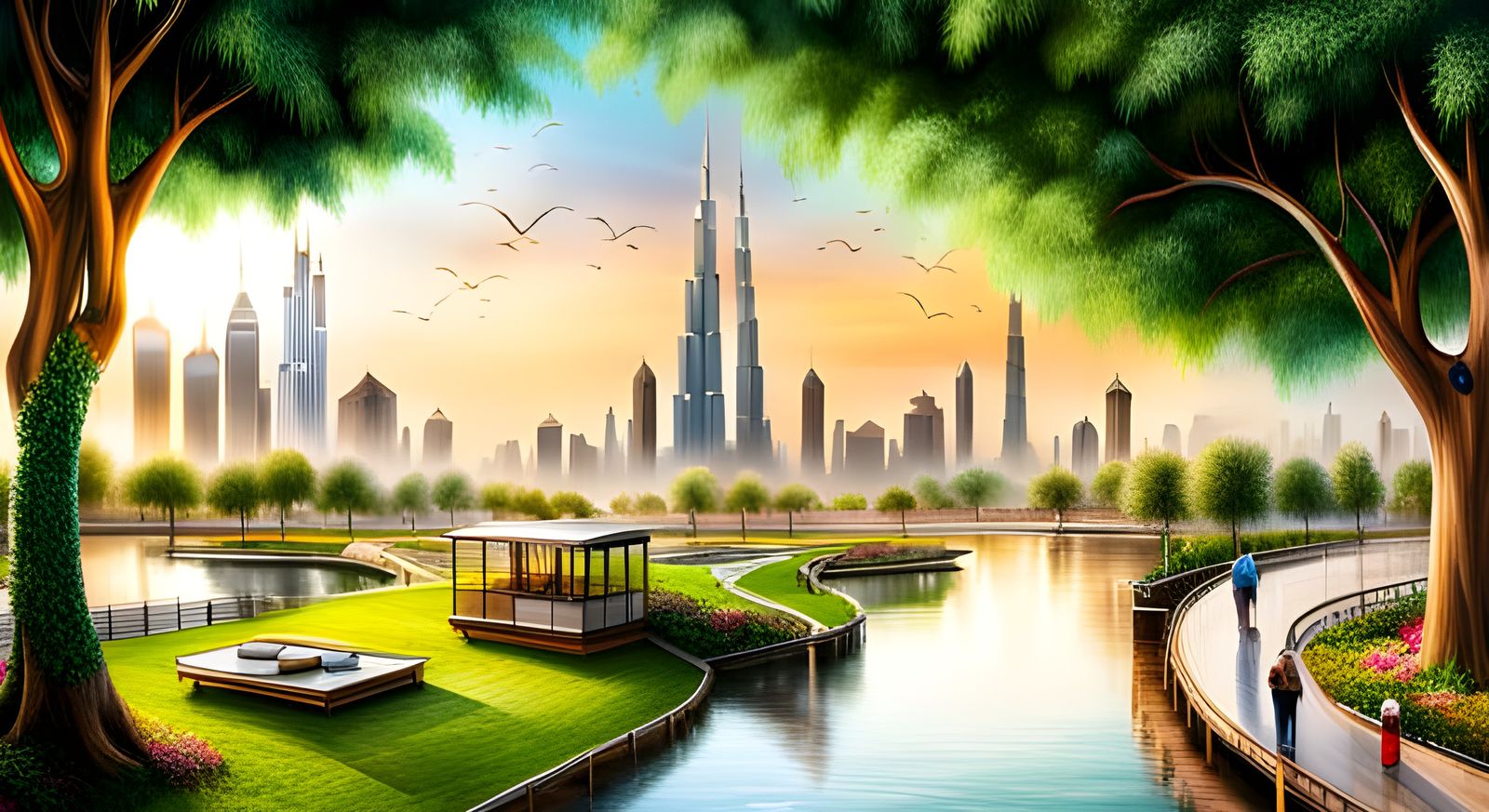 Lush Dubai: A Photorealistic Urban Oasis