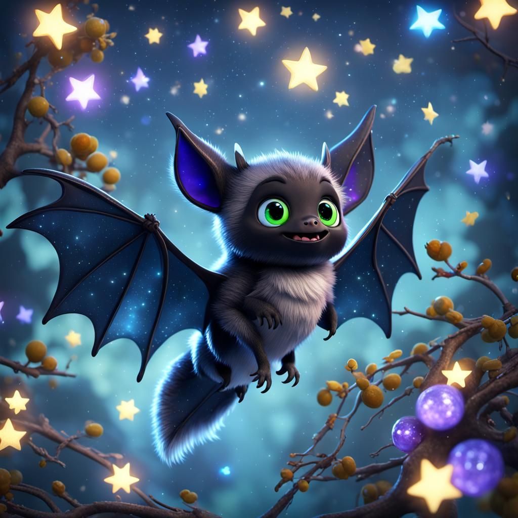 Fantasy bat, squirrel with horns hybrid thing