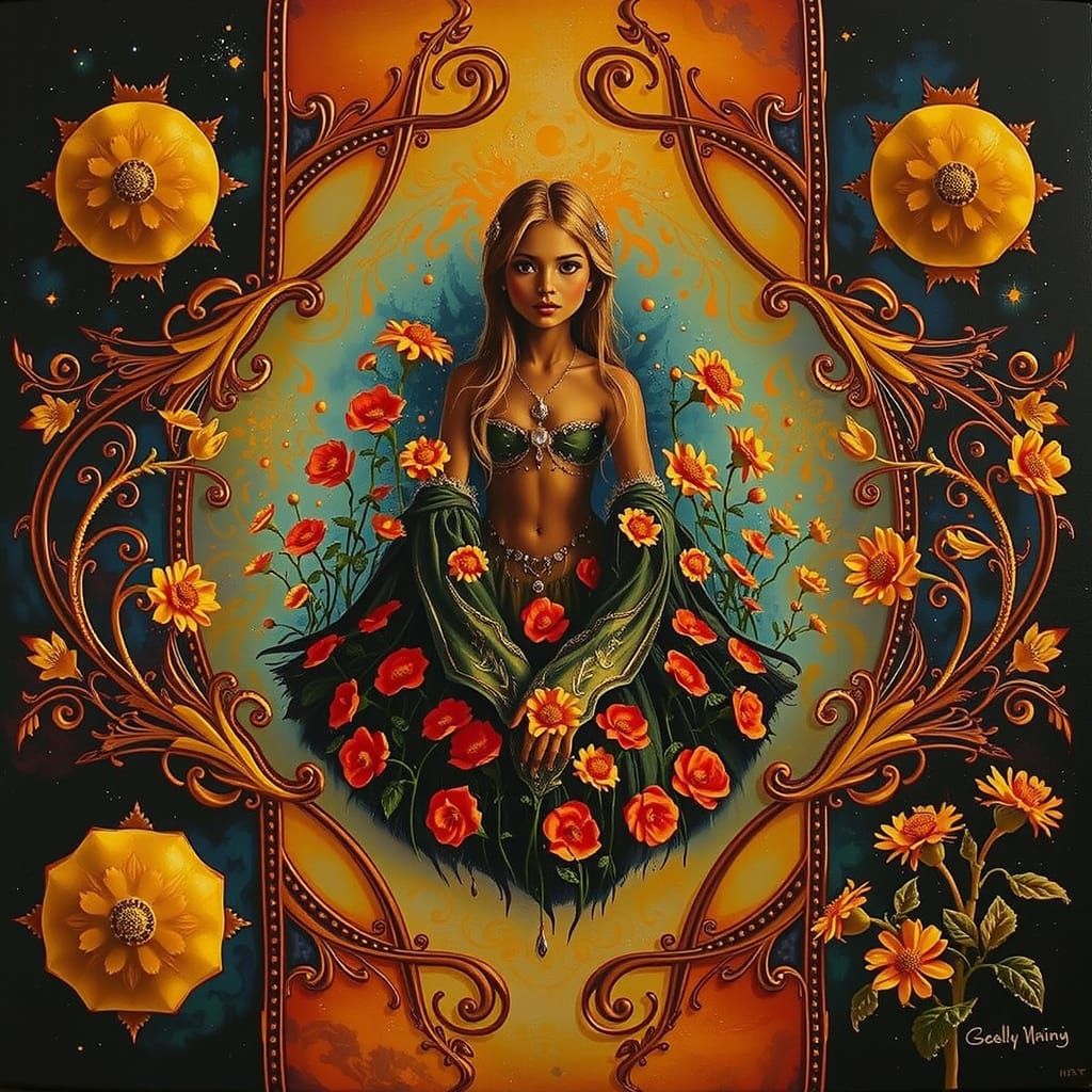 Bioluminescent Forest Figure with Glowing Skin