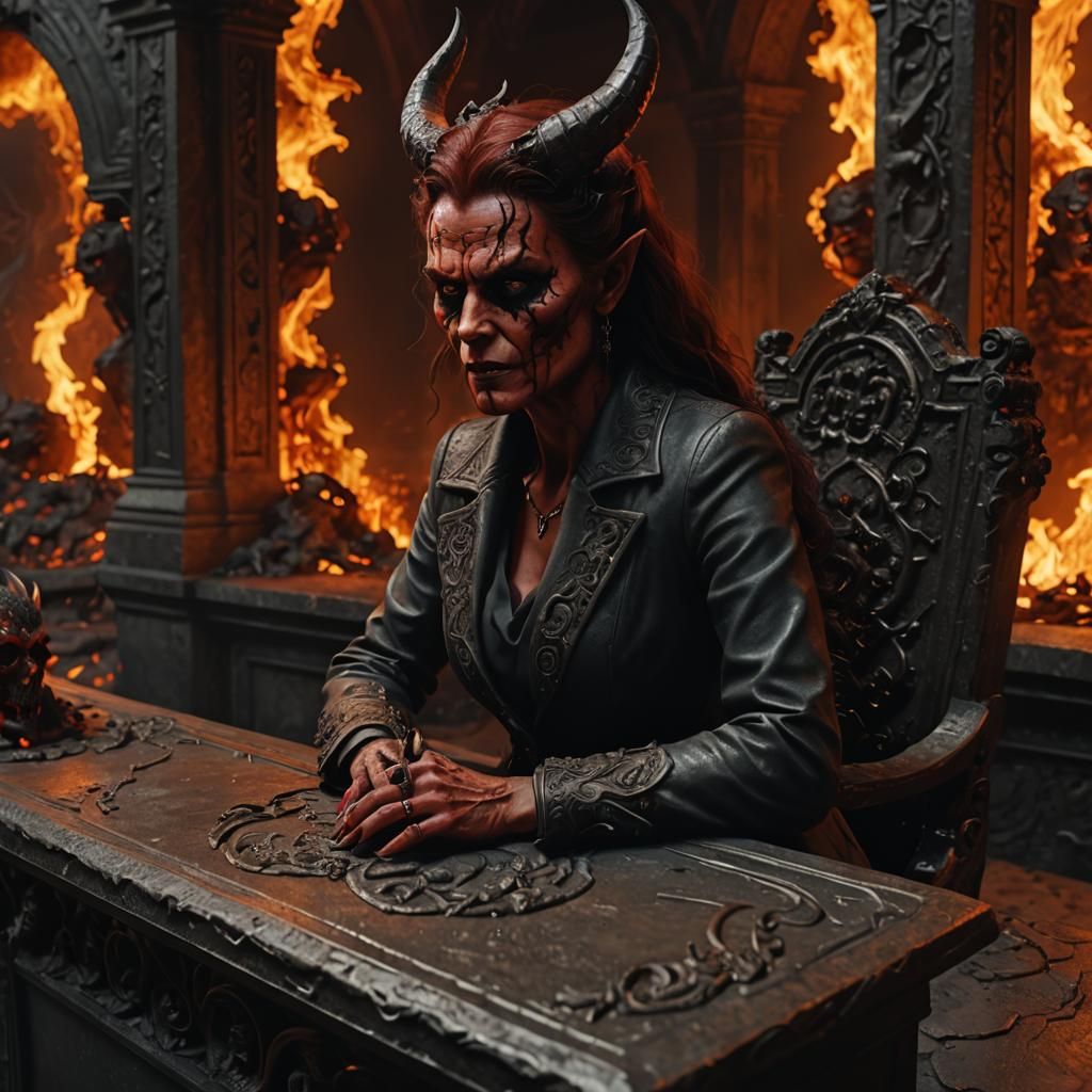 Devilish Woman Greets Visitors at Hell's Gate