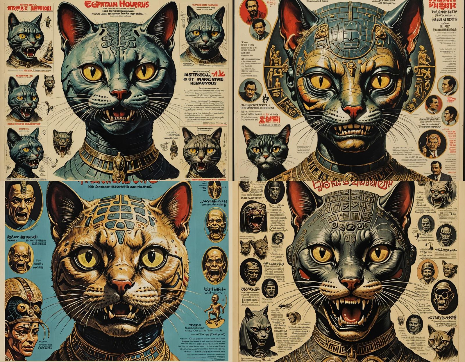 1960s Movie Poster: Egyptian Horror Cat Hybrid