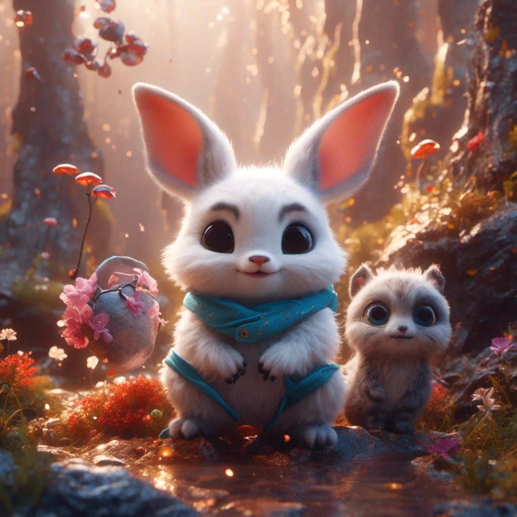 Cute Baby Animals Coloring Book Illustration