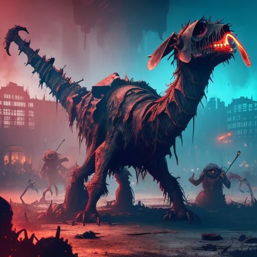 Gothic Industrial Art: Lepers, Swine Creature, and Decay