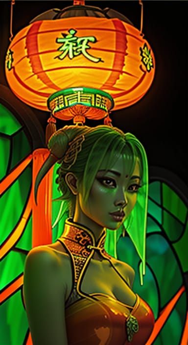 Translucent Gelatin Genie with Stained Glass Lantern