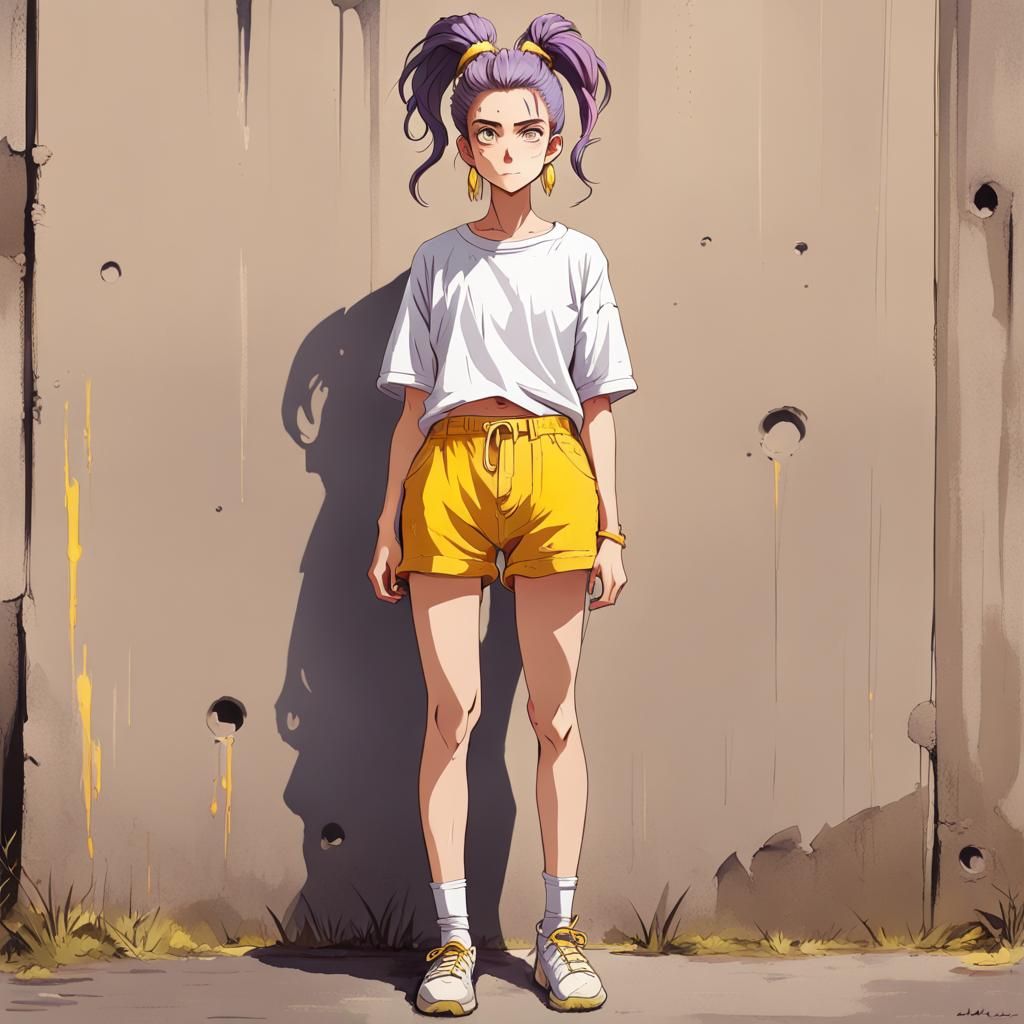 Malicious Girl with Horns in Anime Style