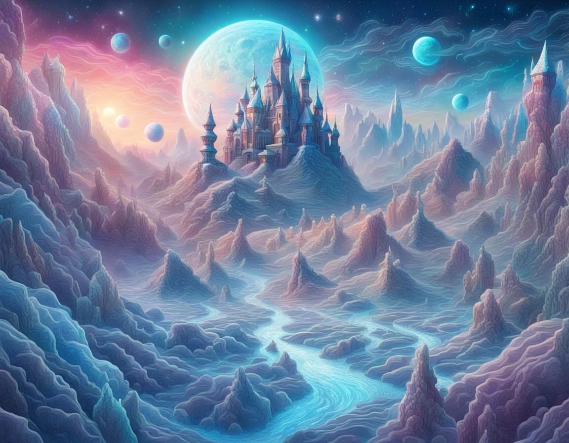 Werewolf in Snowy Vine Groves with Astral Sky