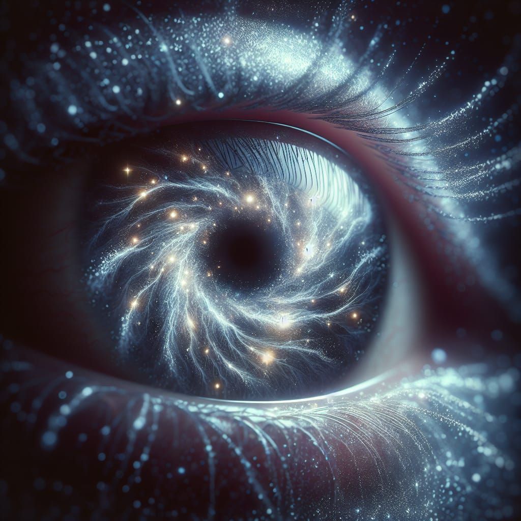 Ethereal Eye: A Cosmos of Stars in Hyperrealism