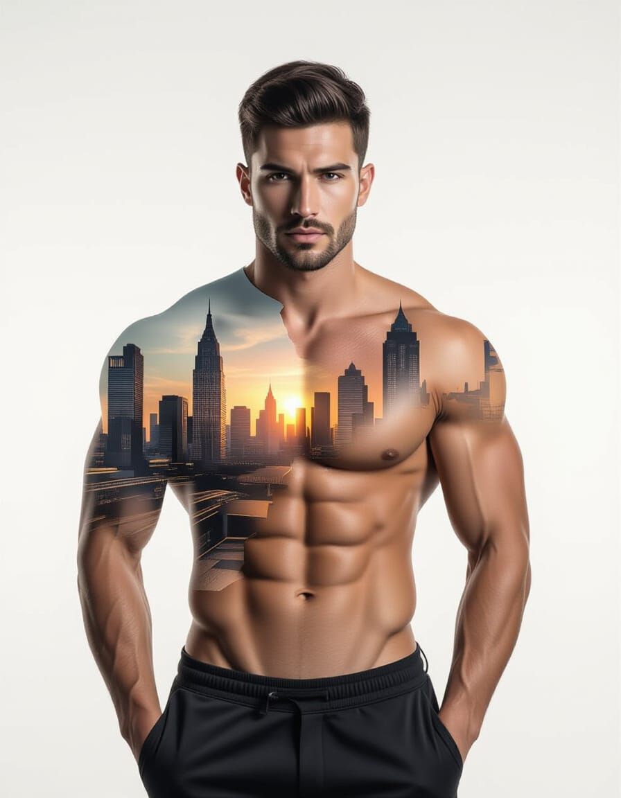 Surreal Urban Landscape in Abstract Style