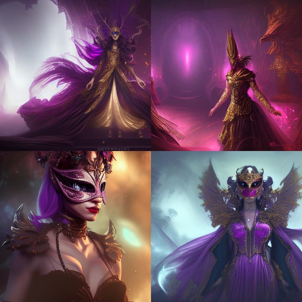 Empress Goddess Masquerade in Dark Fantasy Style