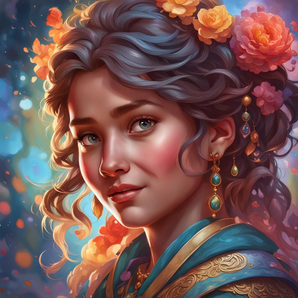 Disney-Style Portrait with Dynamic Lighting