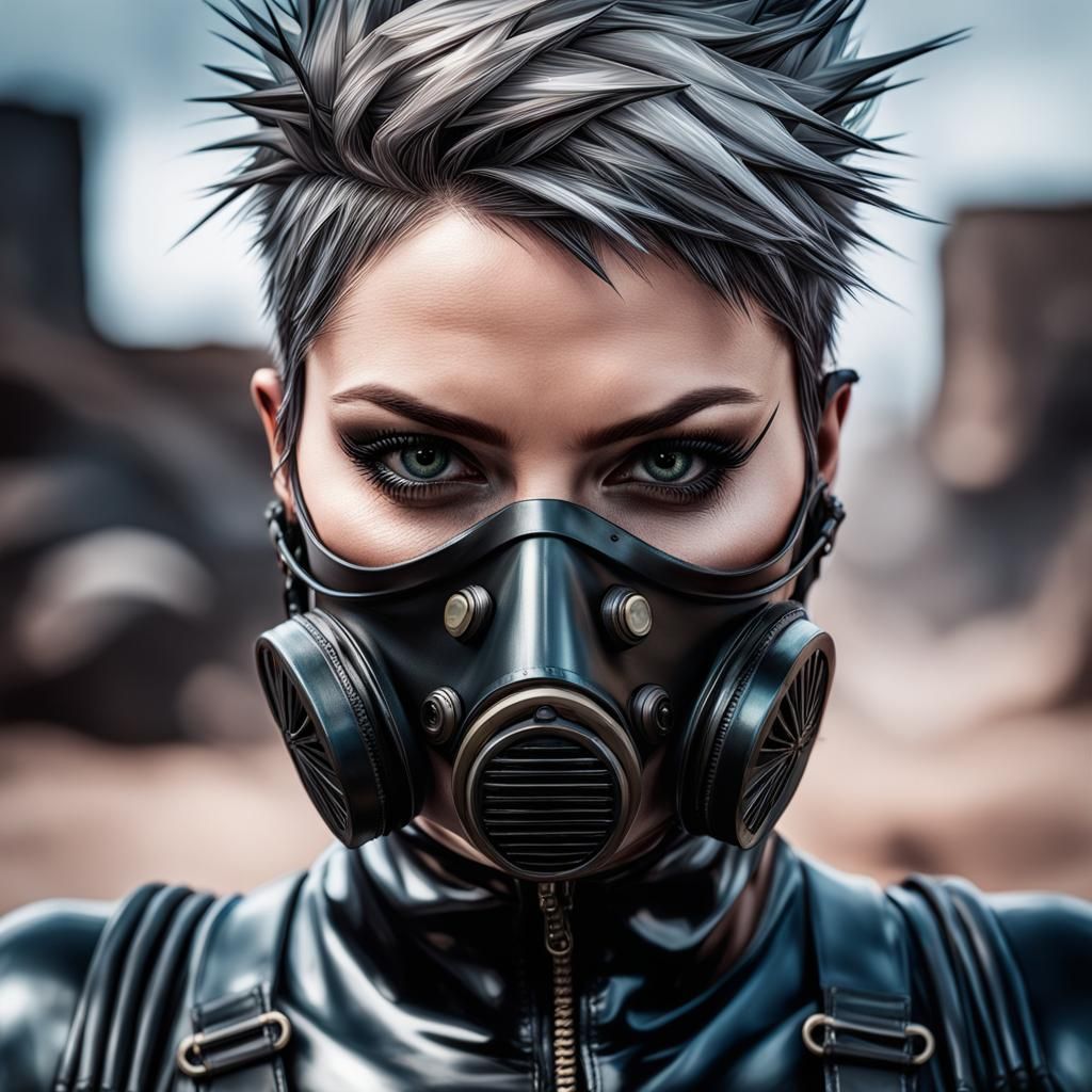Post-Apocalyptic Woman with Breathing Mask