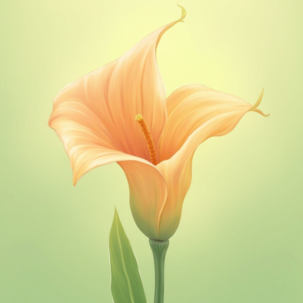 Crochet Calla Lily in Sunset Orange, Anime Style