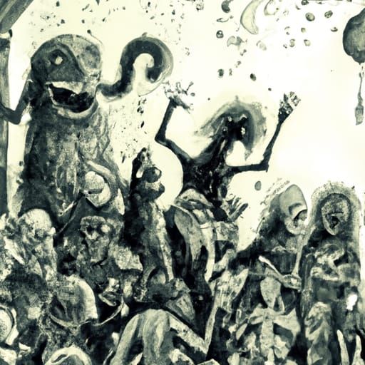 Cryptid Party in Watercolor Style