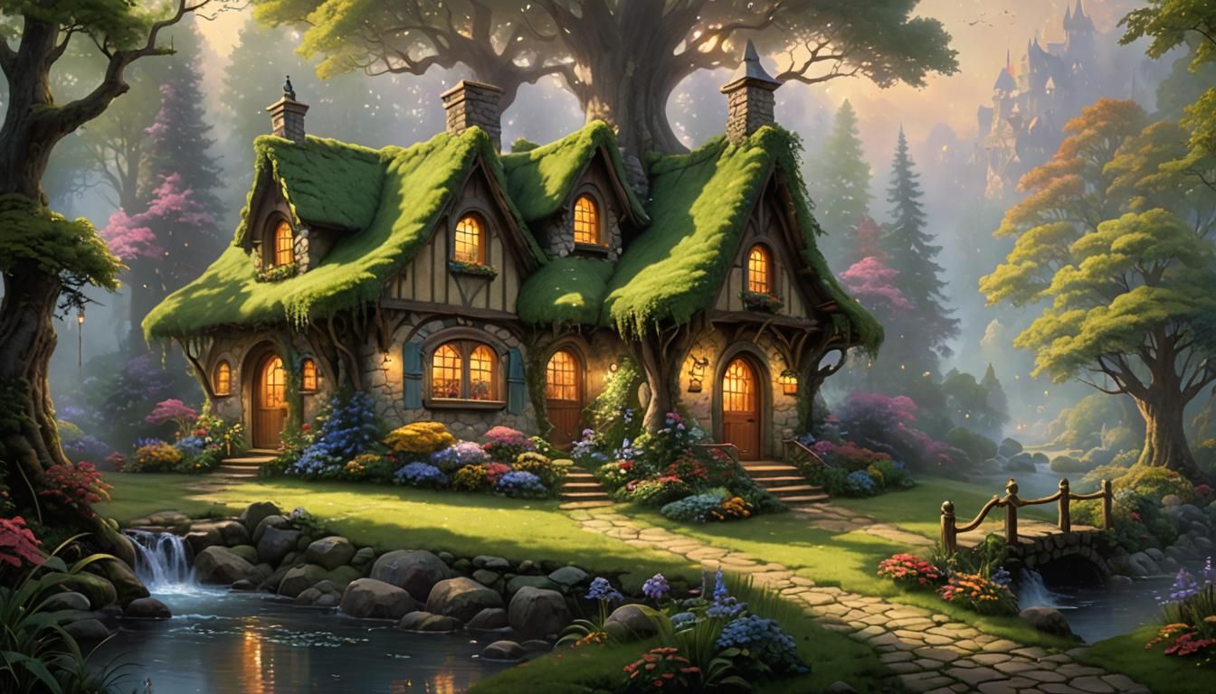 Enchanted Fairy Cottage in Mystical Forest