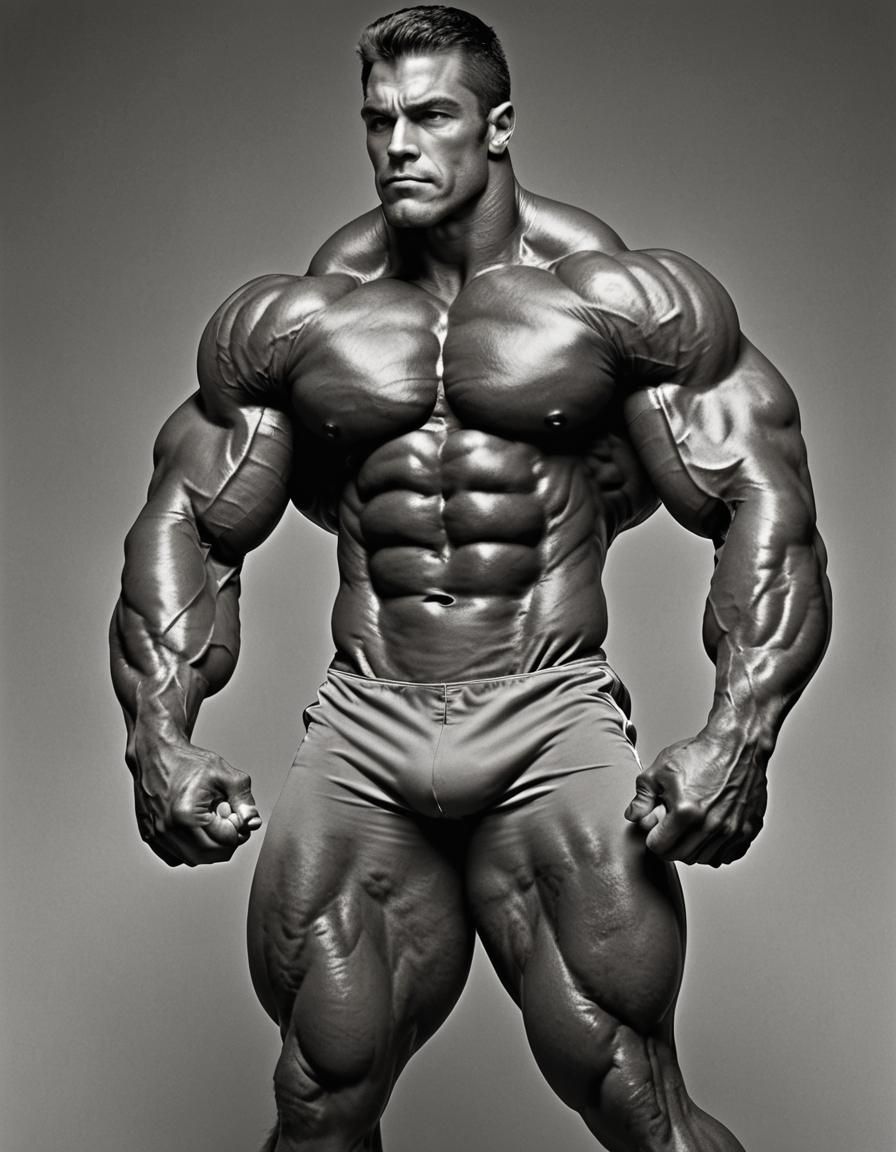 Bodybuilder Flexing Biceps, Detailed Physique