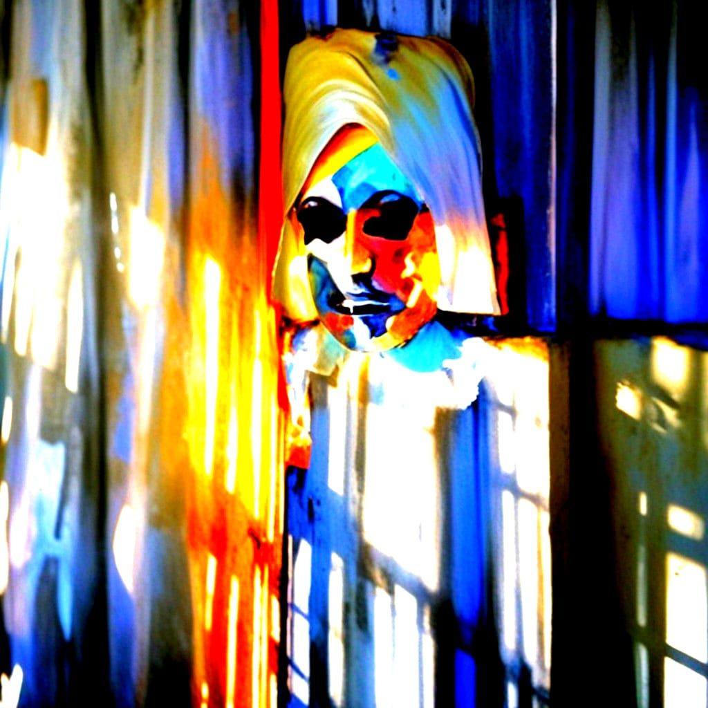 Wall Face Portrait in Minimalist Style