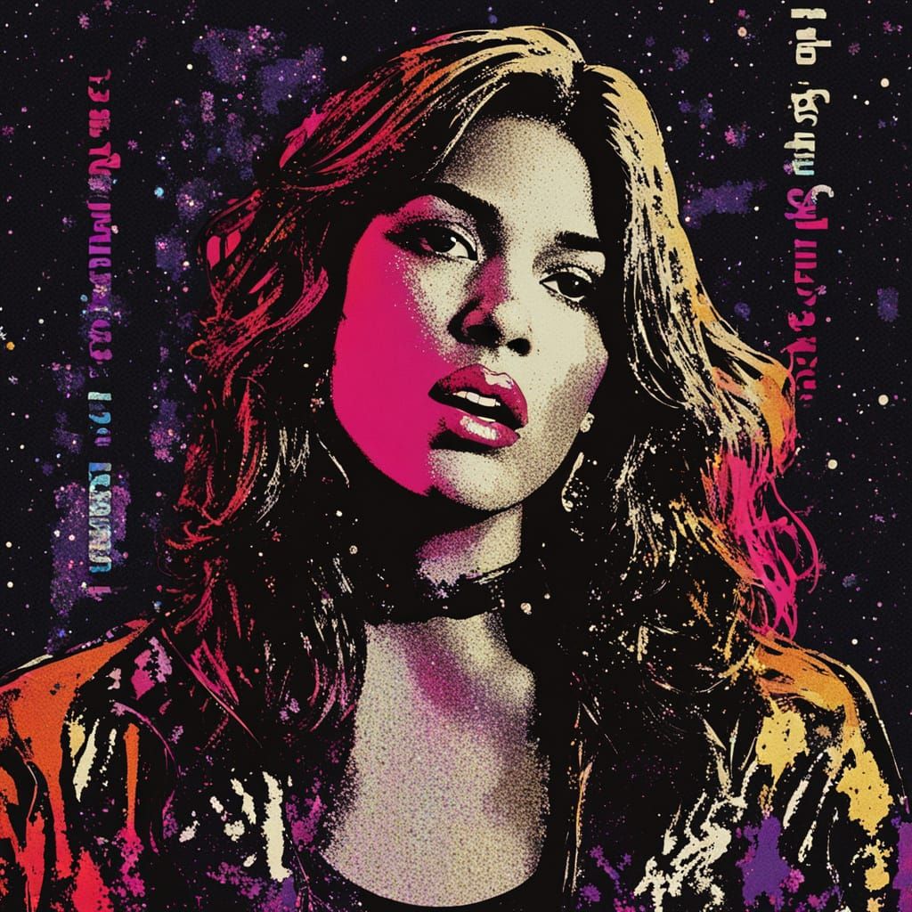 Final Fantasy Album Cover in 80s Pop Art Style