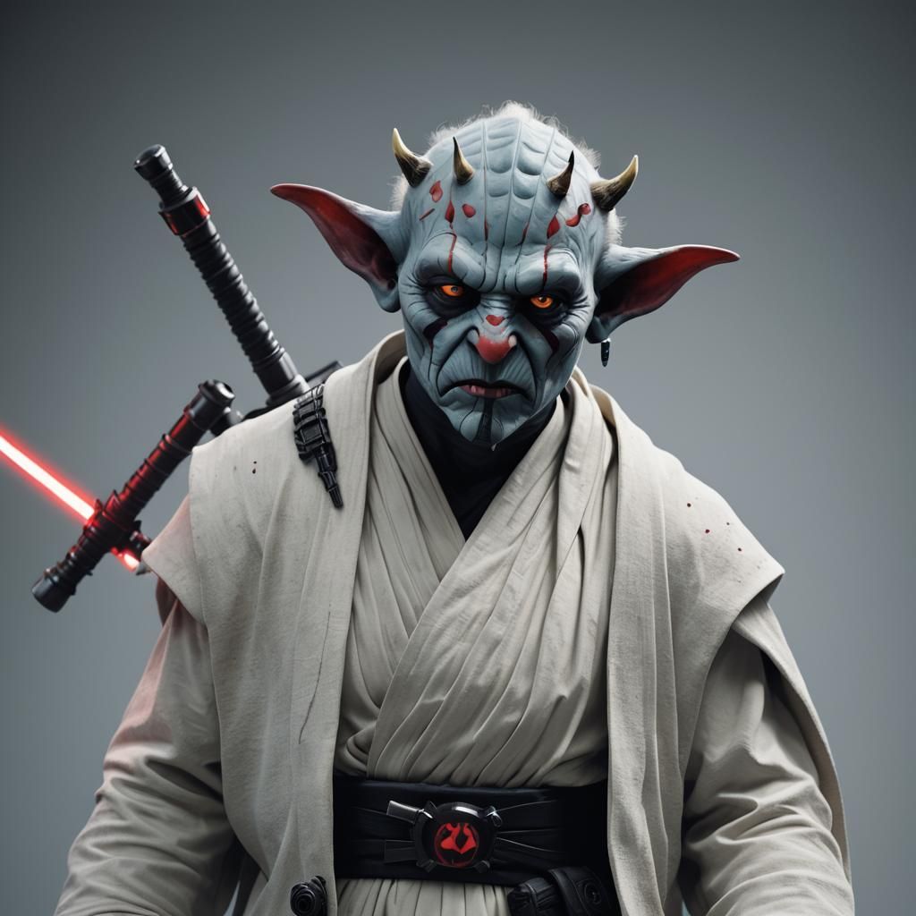 Albino Darth Maul Thrawn Yoda Hybrid in 3D
