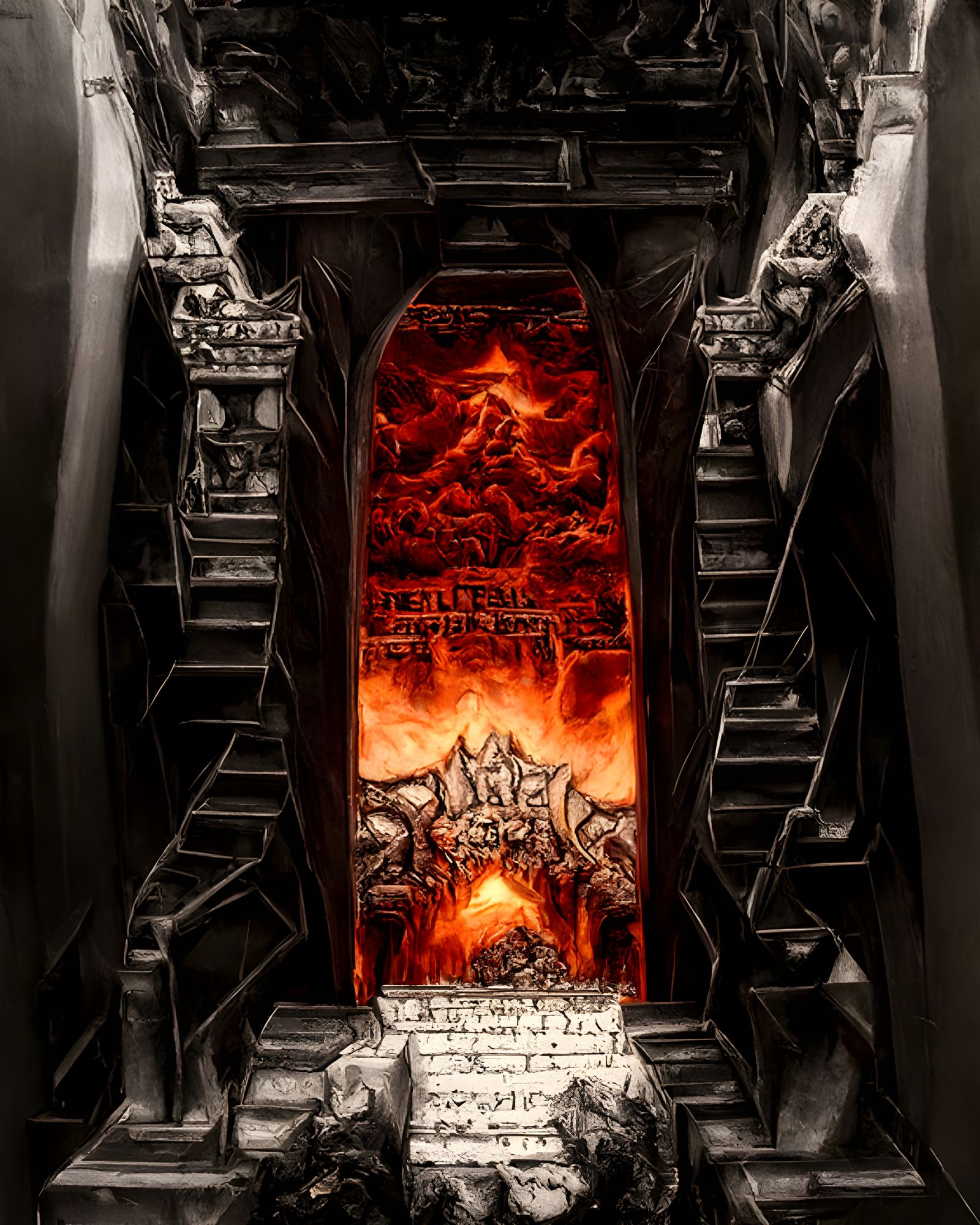 Stairs to Hell: Obsidian Stone Carvings