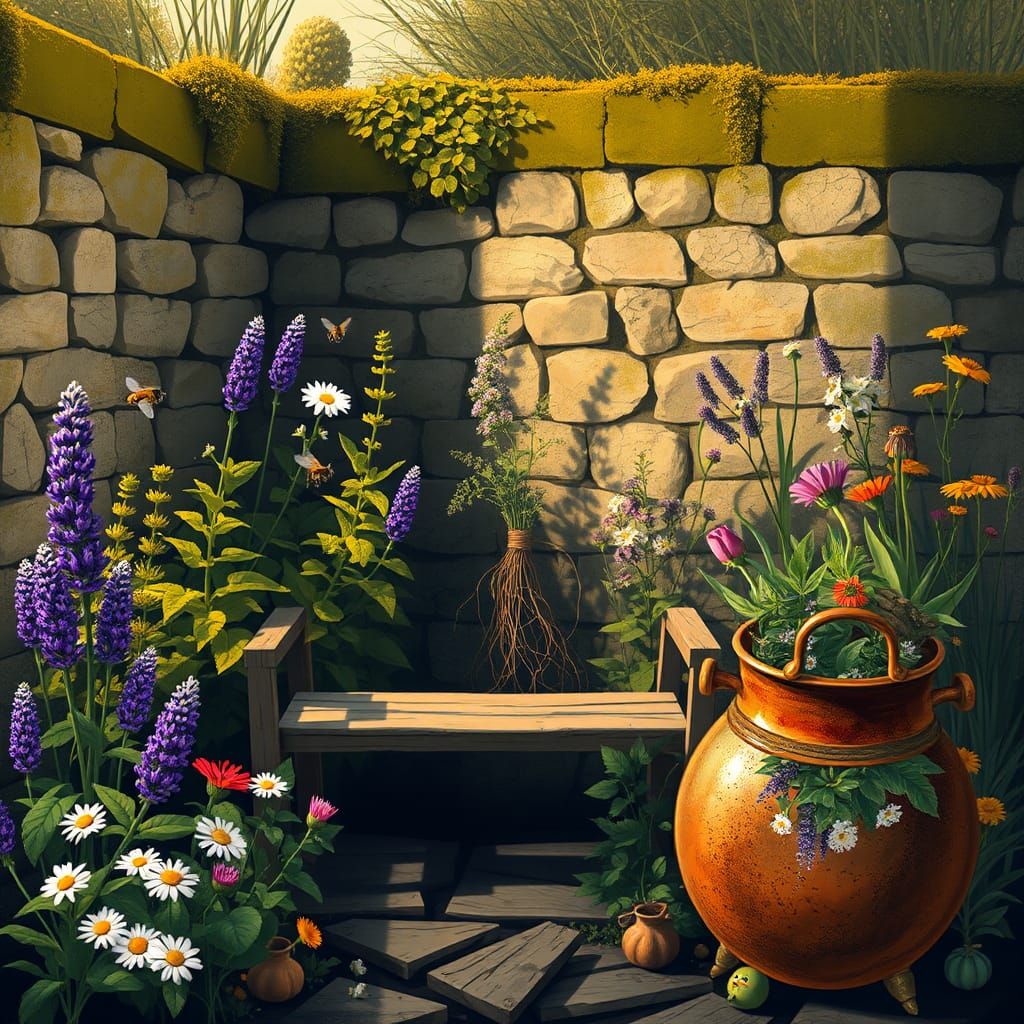 Apothecary Garden in Cubist Style