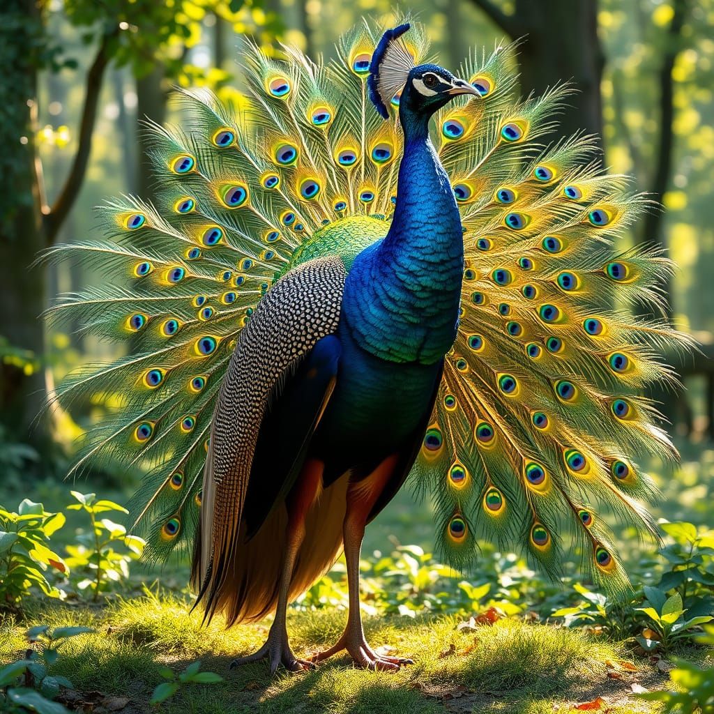 A majestic peacock  ...