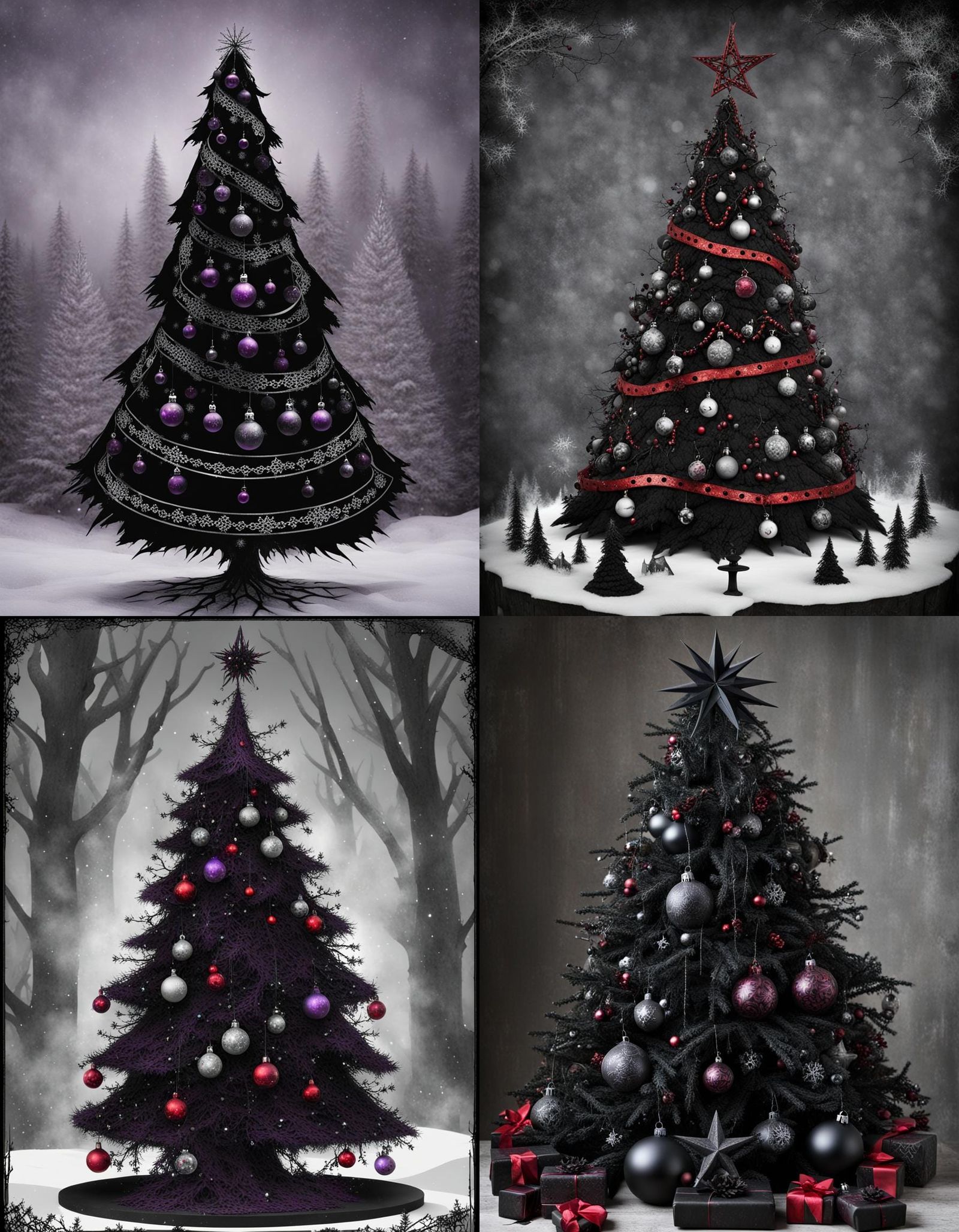 Goth Christmas Trees