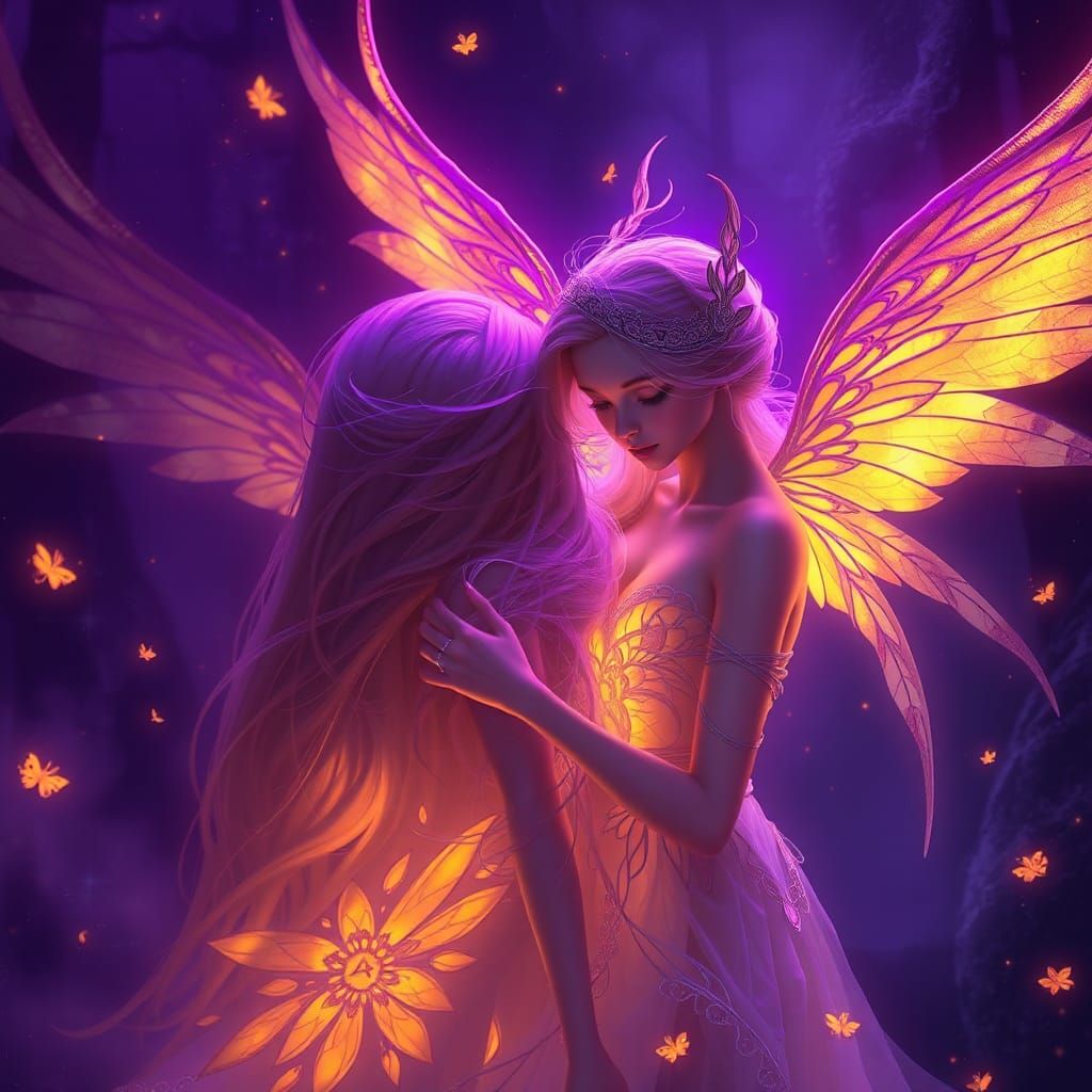 Ethereal Fairies in Dark Fantasy Realm, Splash Screen Art