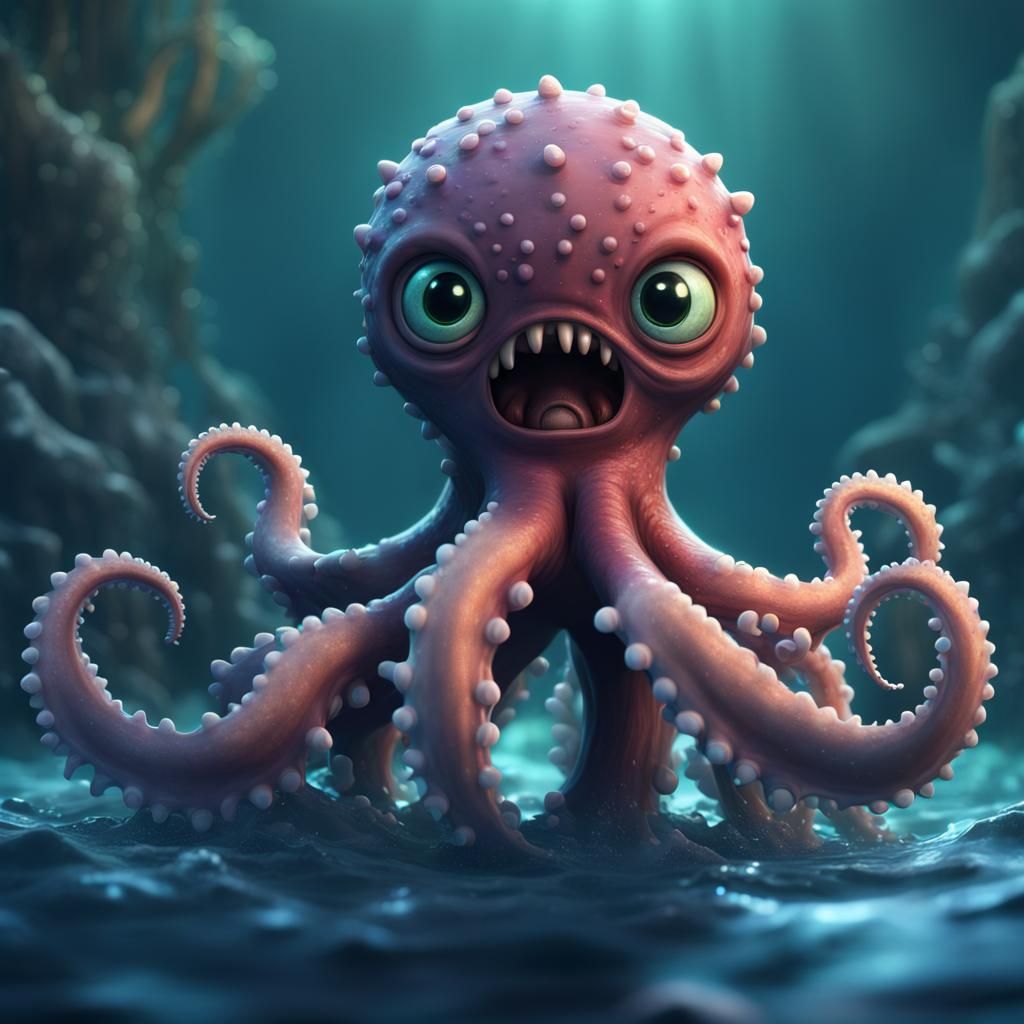 Adorable Baby Sea Monster Concept Art