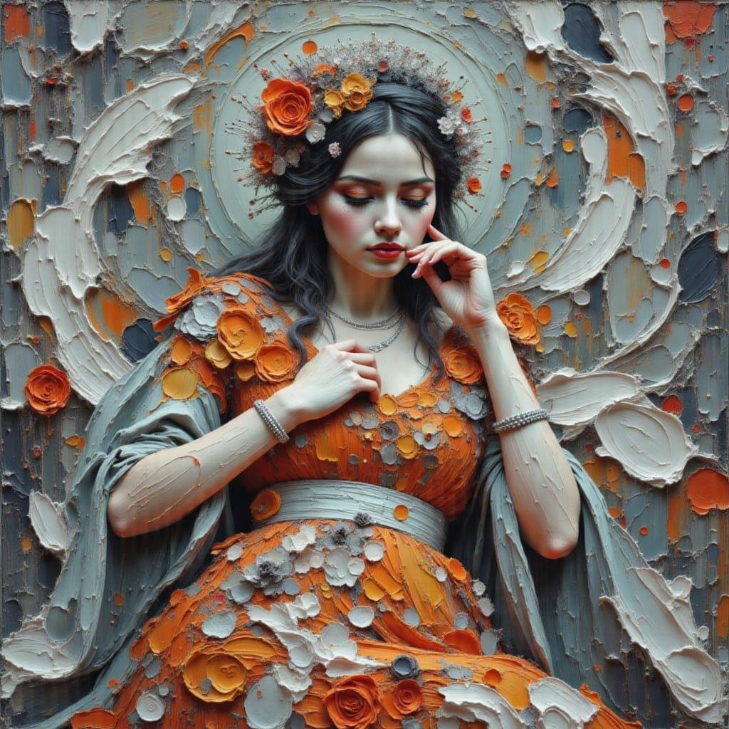 Dreamy Painted Woman in Artistic Style